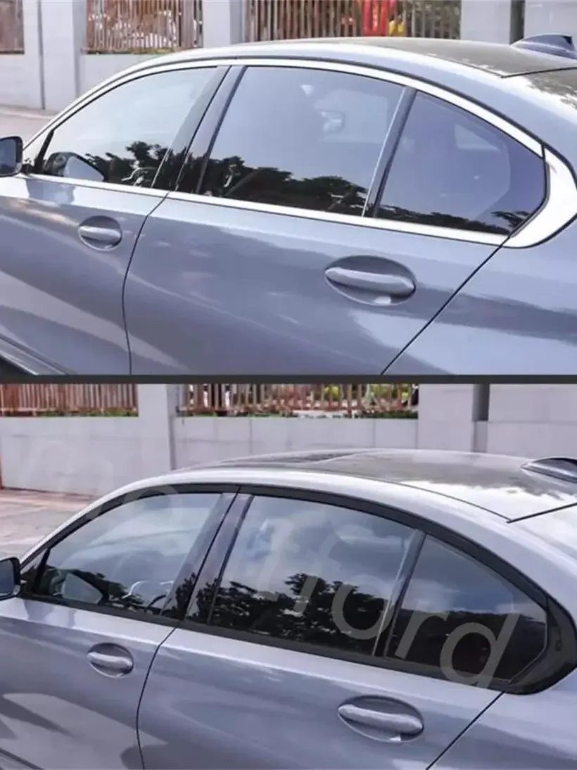 Tiras de marco de moldura de ventana acero negro para BMW 5 Series