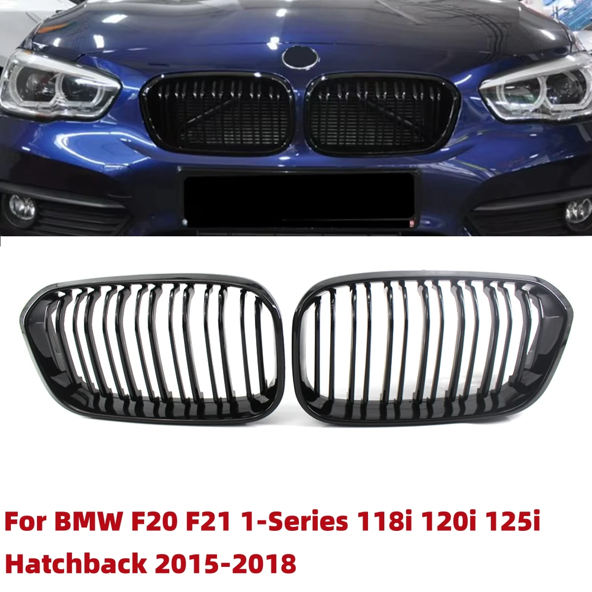 Parillas frontales negro brillante para BMW F20 F21