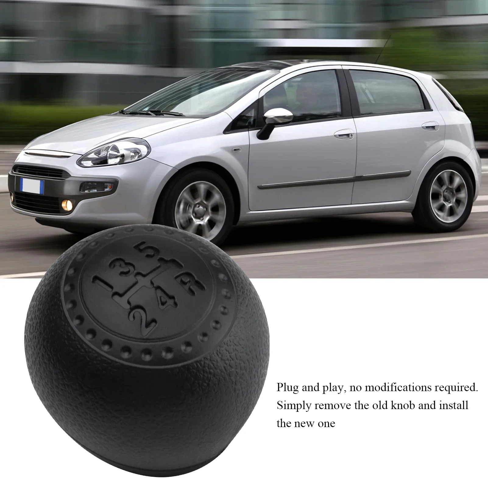 Perilla de palanca de cambios negra para FIAT Punto 188