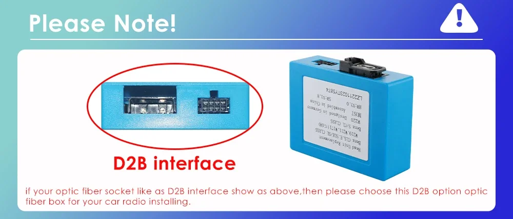 Caja de fibra óptica D2B HIZPO para radio Android en Mercedes y Porsche