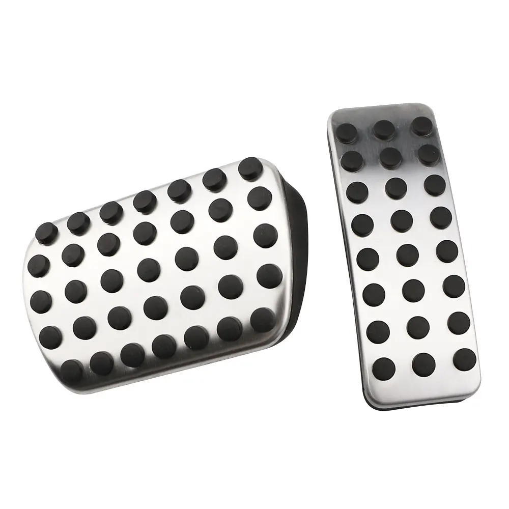 Cubiertas de pedales de acero inoxidable con acabado en plata y negro