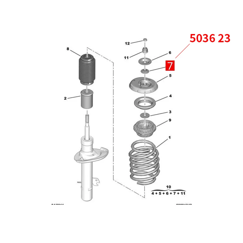Tornillo de amortiguador para Peugeot y Citroen