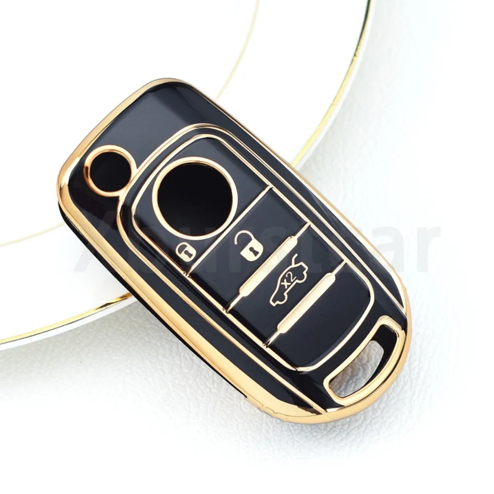 Vista frontal de la funda instalada en llave FIAT