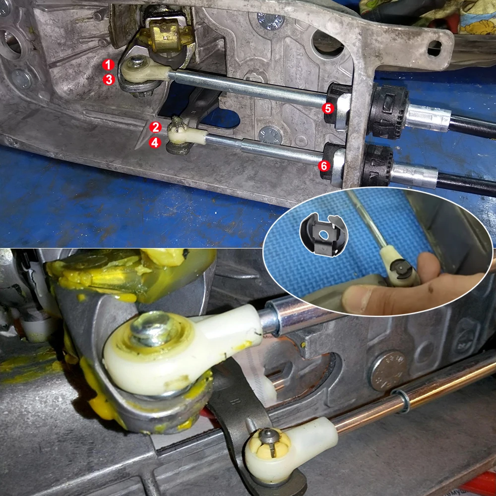 Detalle del arandela de bloqueo y extremo selector