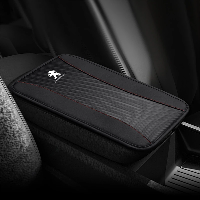 Cojín de cuero negro para reposabrazos Peugeot
