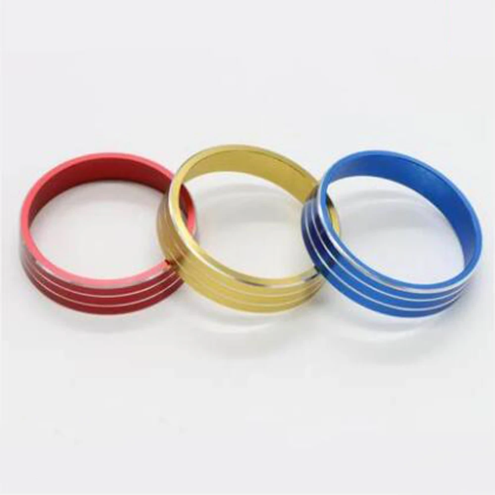 Anillos en acabado negro, rojo y azul para el control