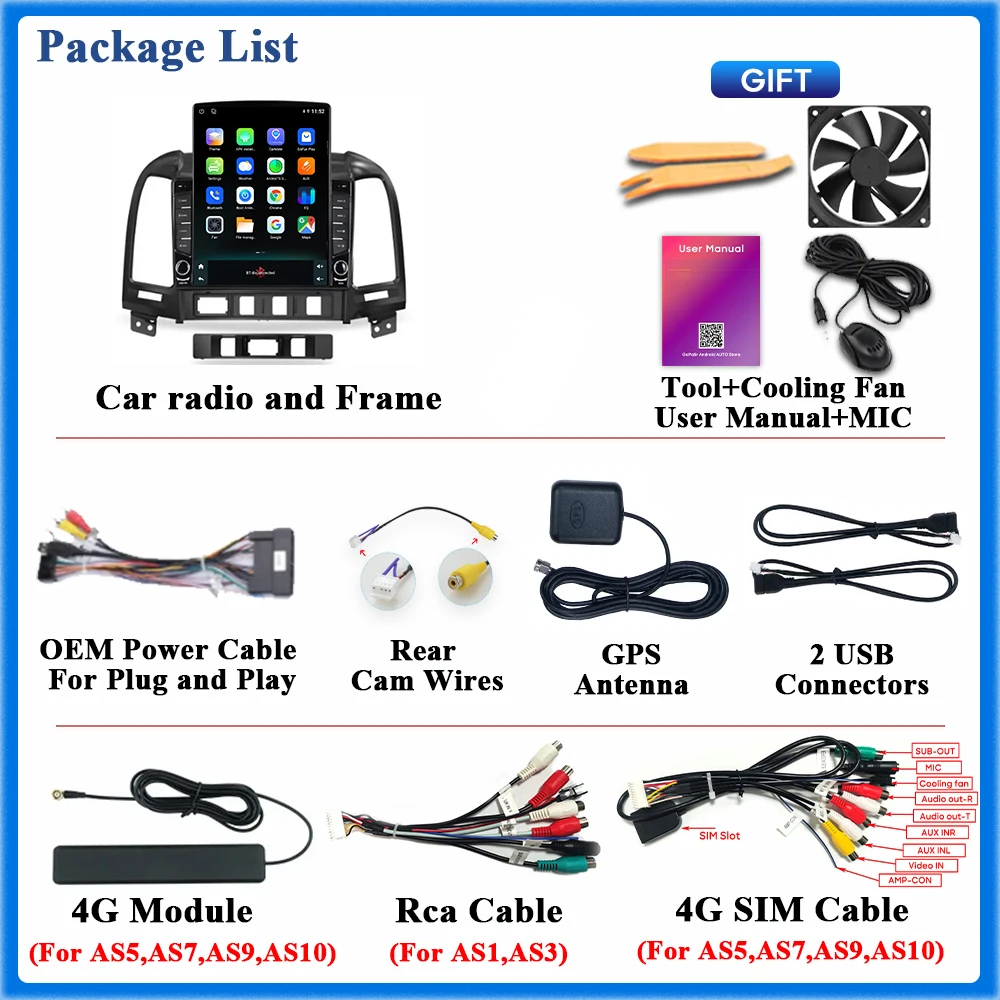 Autoradio Android 15 para Hyundai Santa Fe