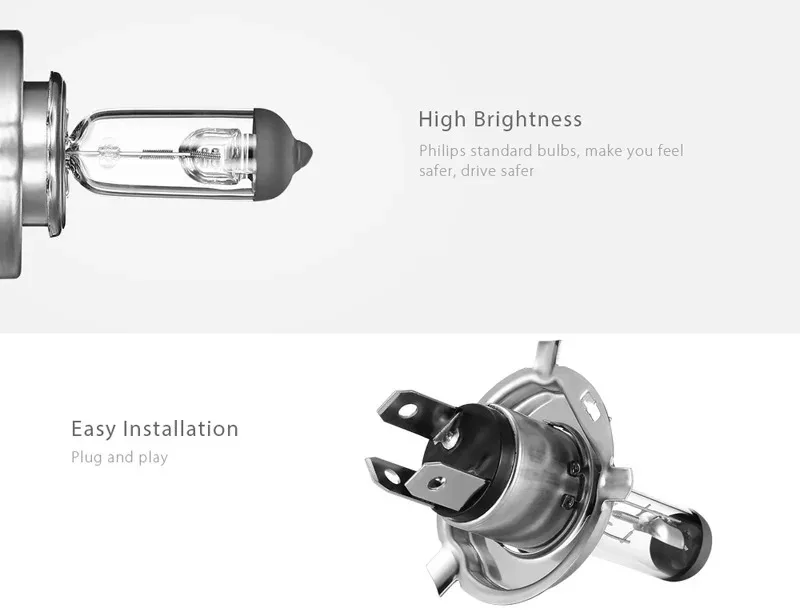 Bombillas Philips Vision H4 halógenas originales para coche