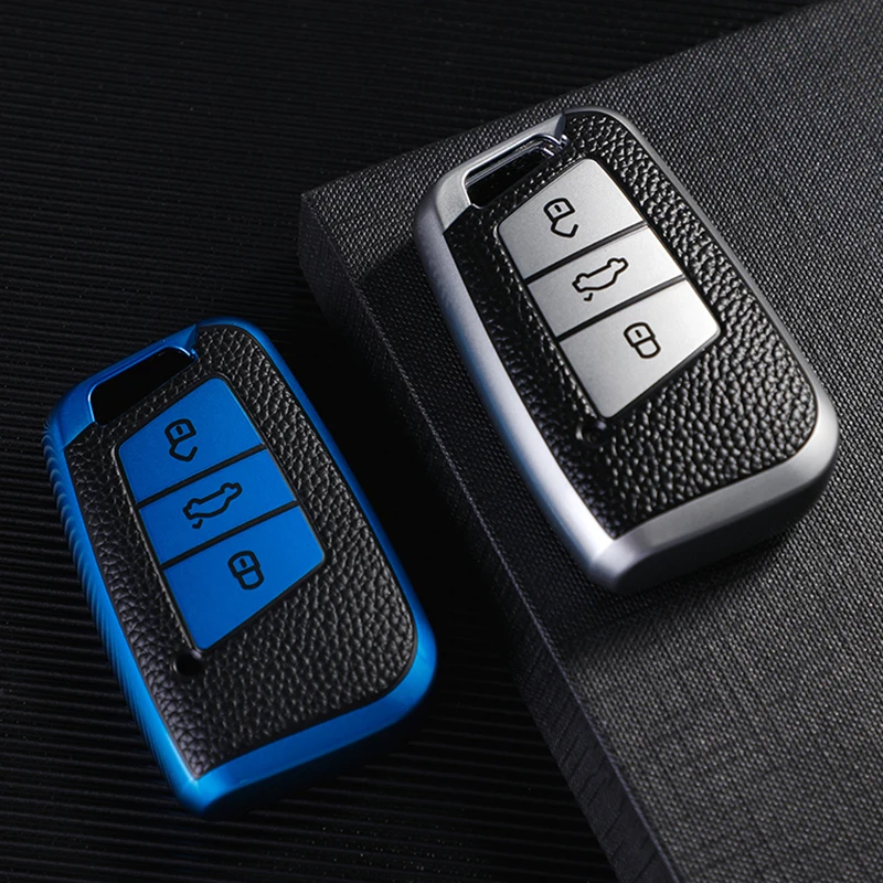 Funda de cuero TPU instalada en llave