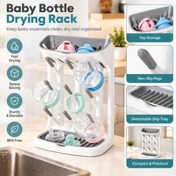 Nuevo estante vertical para secar biberones, con bandeja inferior para recoger el agua, que ahorra espacio y permite secar biberones y vasos de forma vertical.