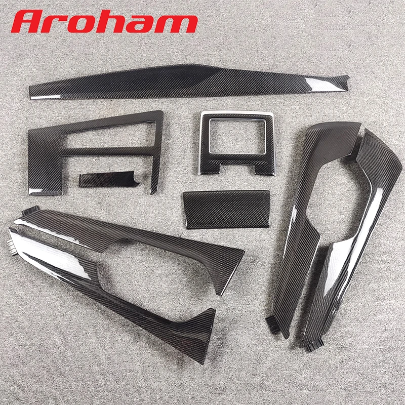 Manija de puerta embellecedora interior Aroham en fibra de carbono para Audi A6