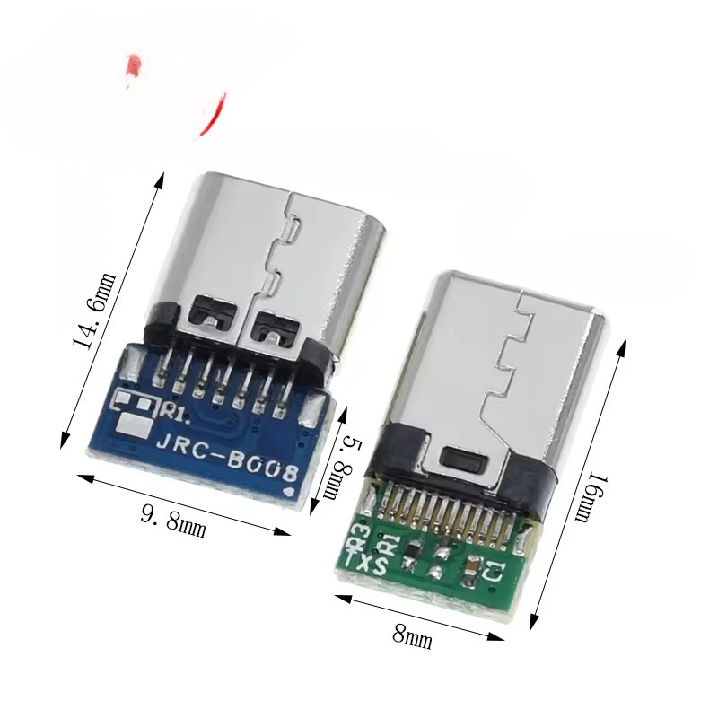 Conector USB tipo C con placa – vista frontal