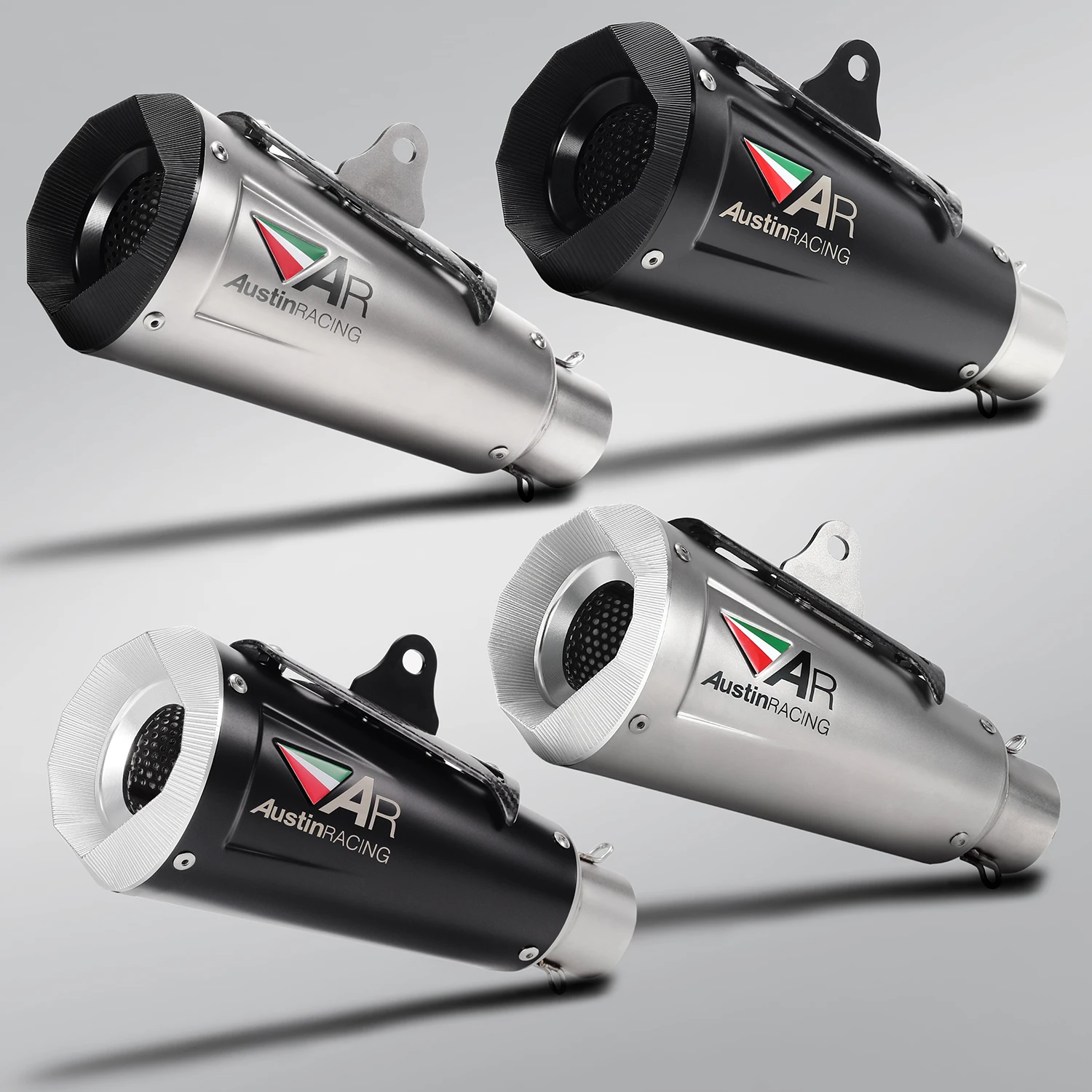 Silenciador de escape universal para motocicleta con cubierta de carbono