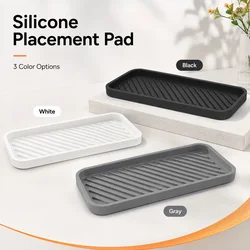 YONGRUN Tapete de silicona para fregadero, bandeja de drenaje antideslizante, organizador de encimera impermeable, resistente al calor, soporte para jabón de cocina y baño