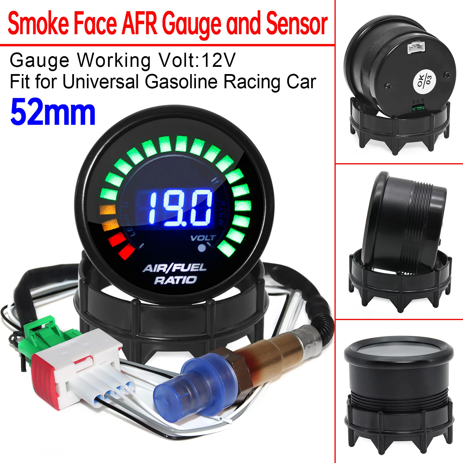 Indicador digital de relación aire-combustible 52mm