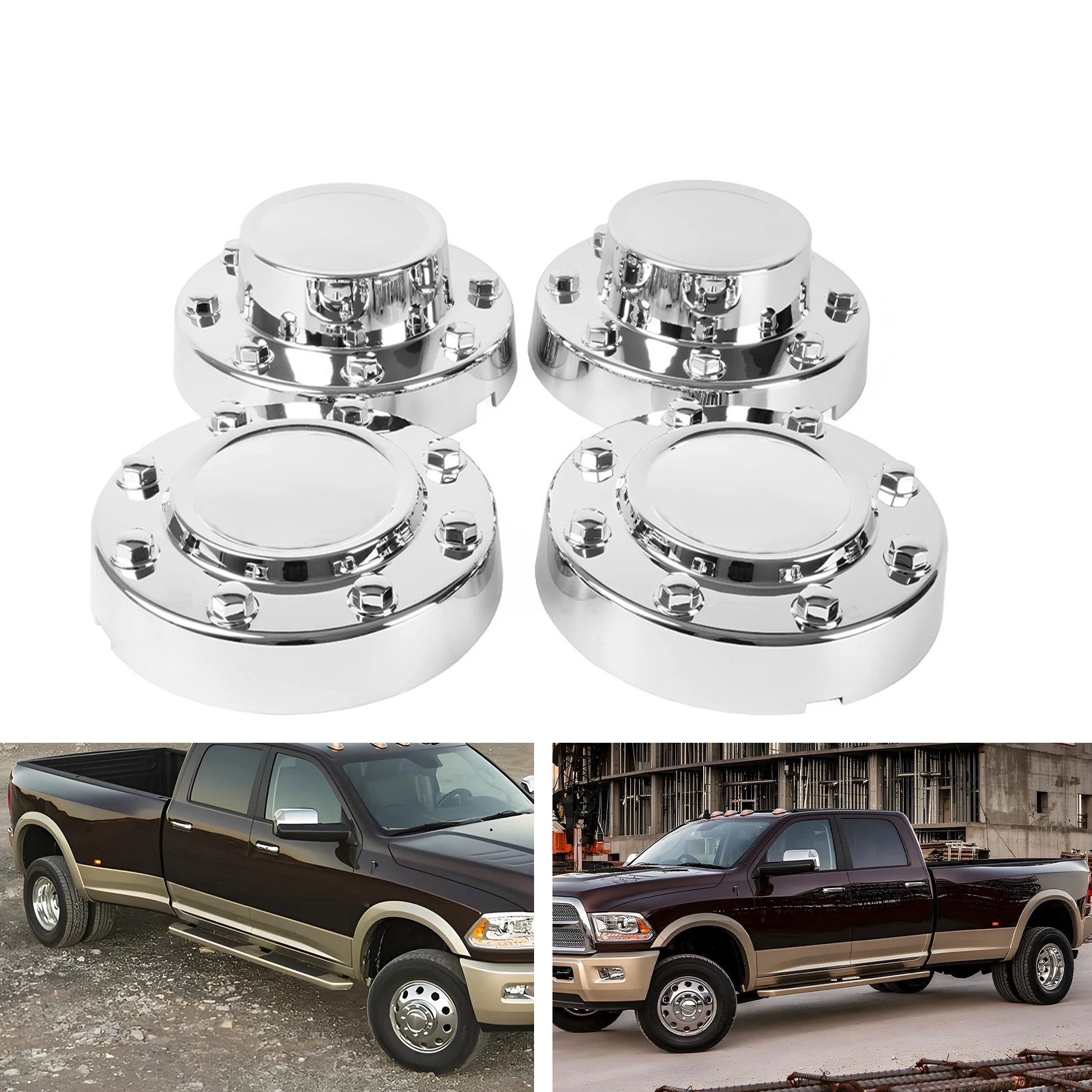 Juego de 4 tapas de cubo central ABS cromado para Dodge RAM 3500