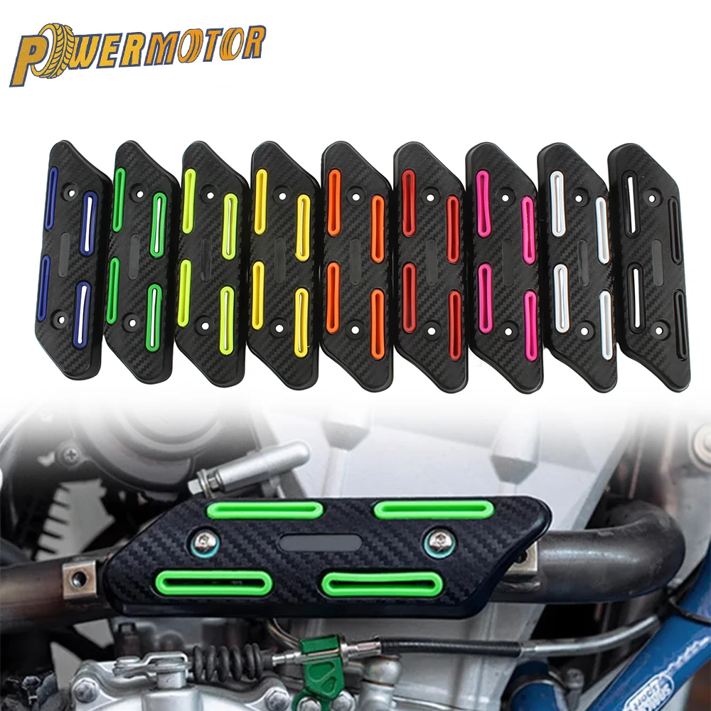 Protector térmico de escape instalado en moto