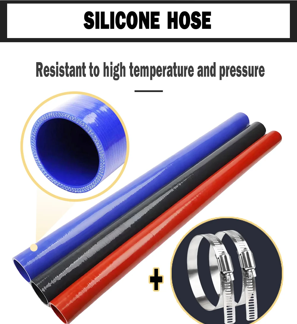 Manguera azul de silicona reforzada