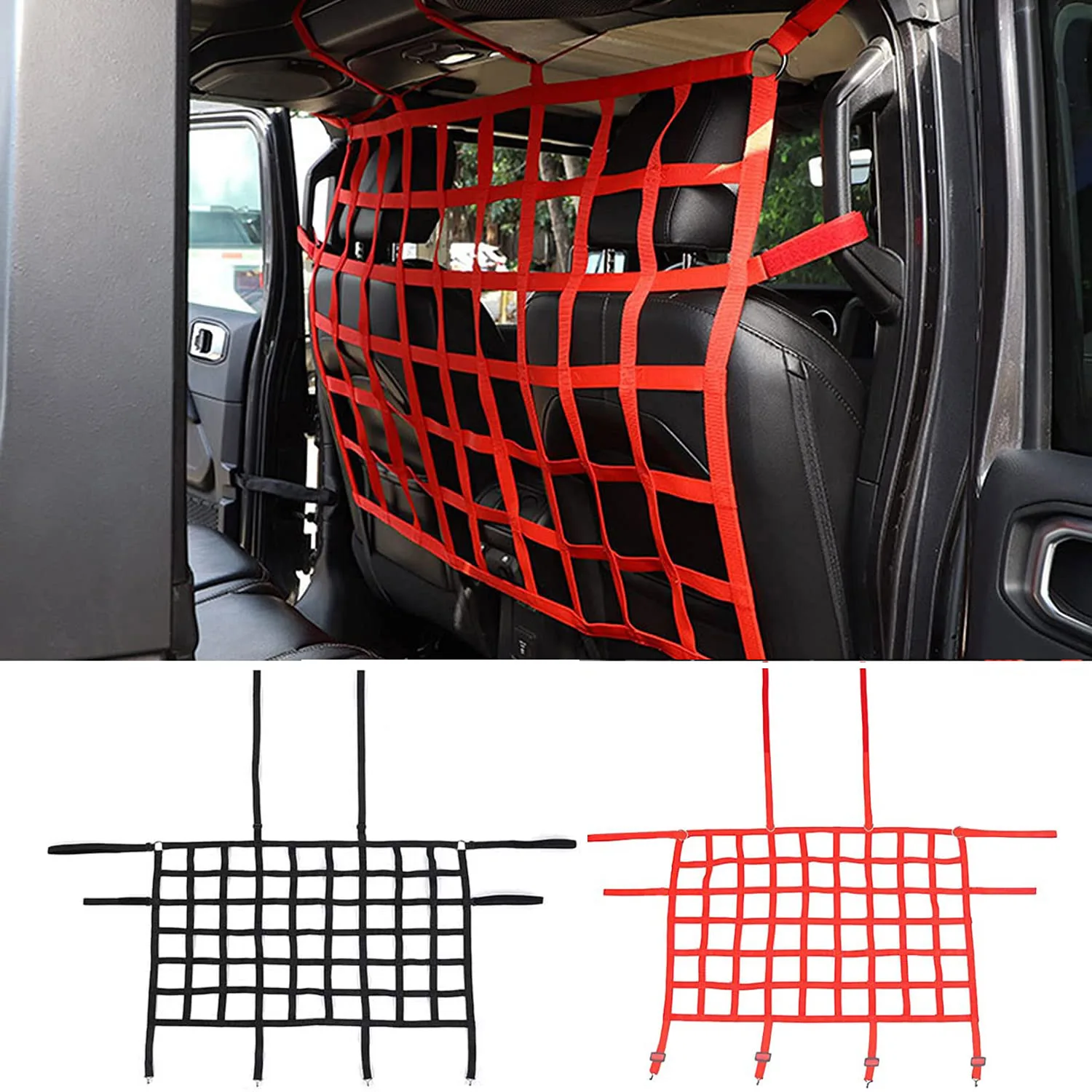 Red de carga instalada en Jeep Wrangler