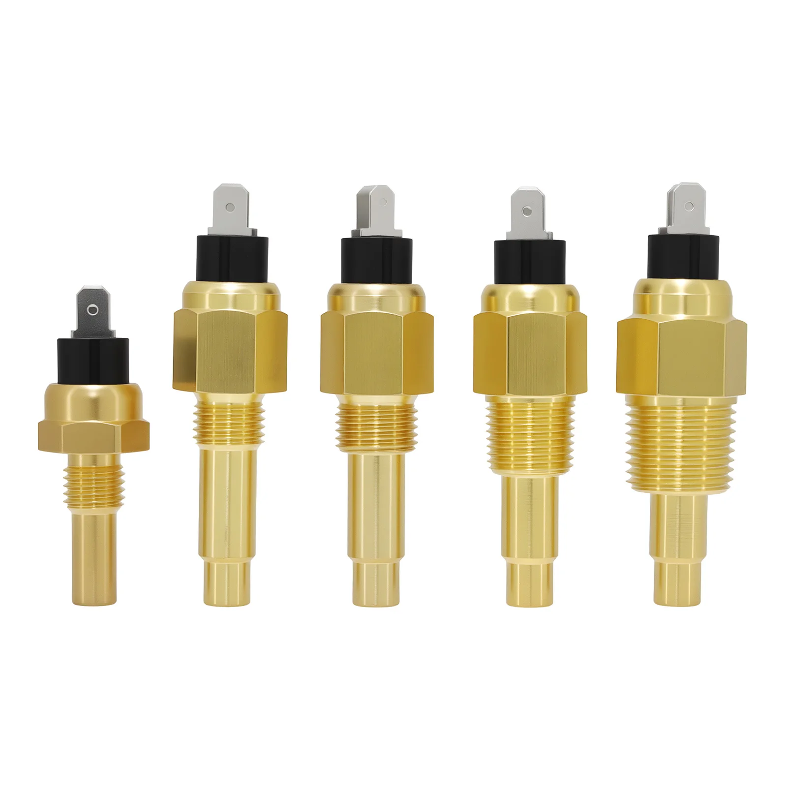 Sensor de temperatura de agua vistas frontal y lateral