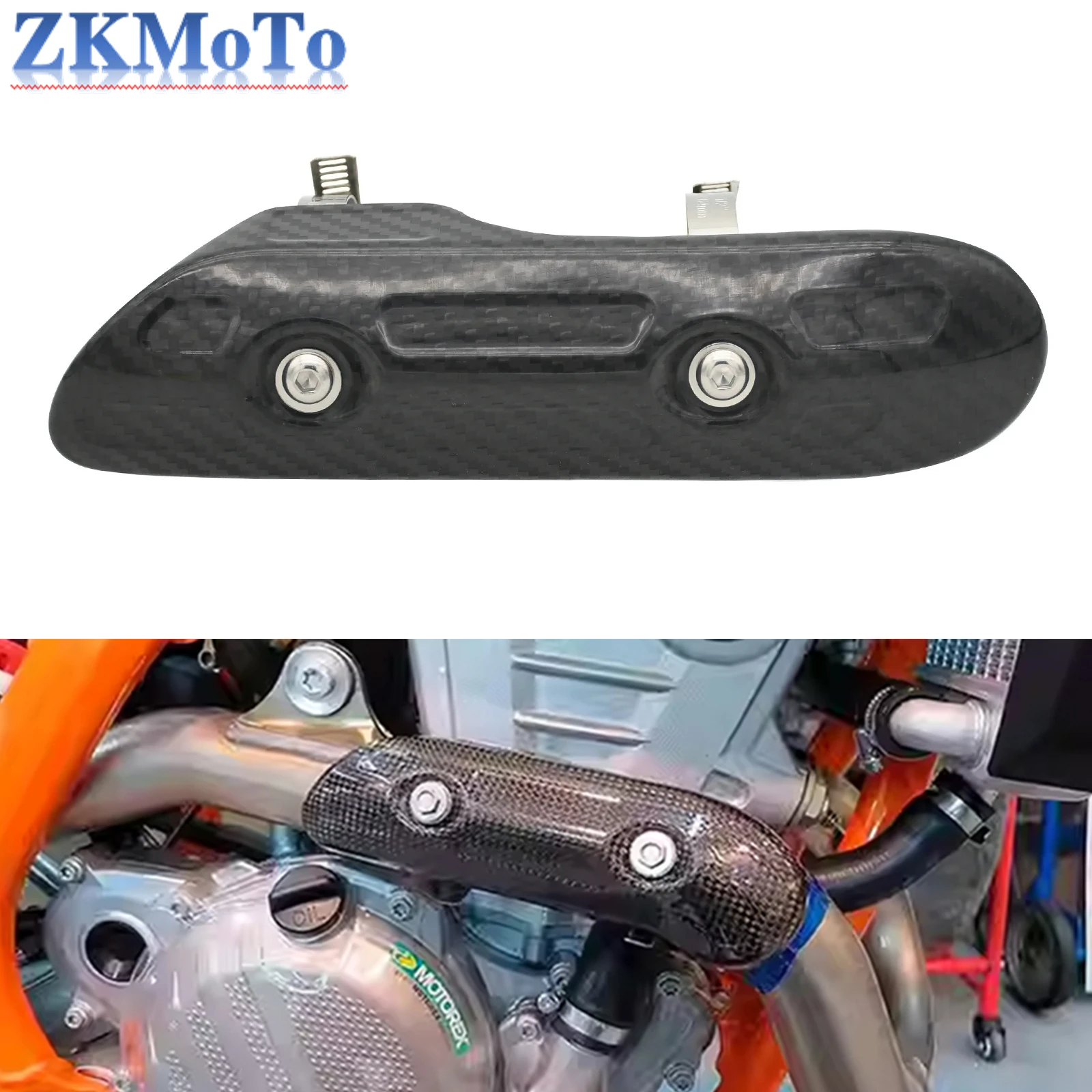 Protector térmico de escape montado en una KTM 450EXC