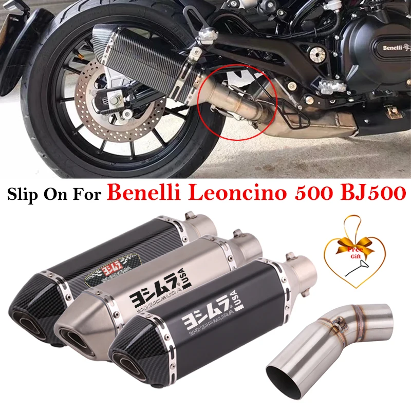 Vista lateral del Slip On para Benelli Leoncino 500 BJ500