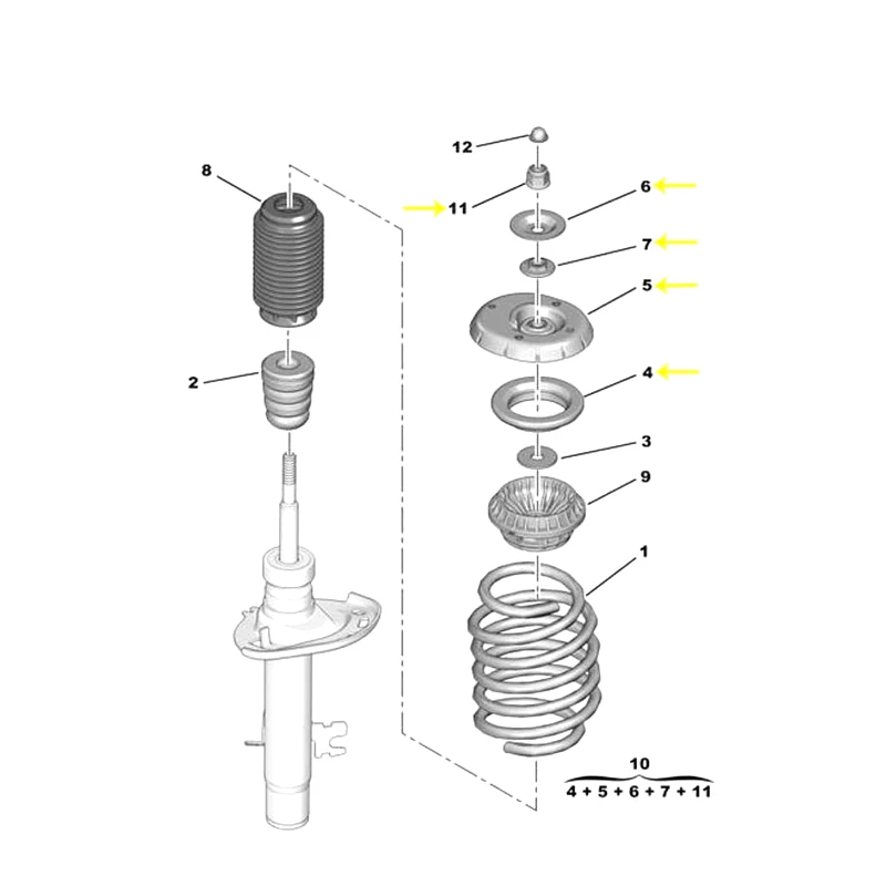 Kit de absorción de impacto 503527 para Peugeot y Citroën