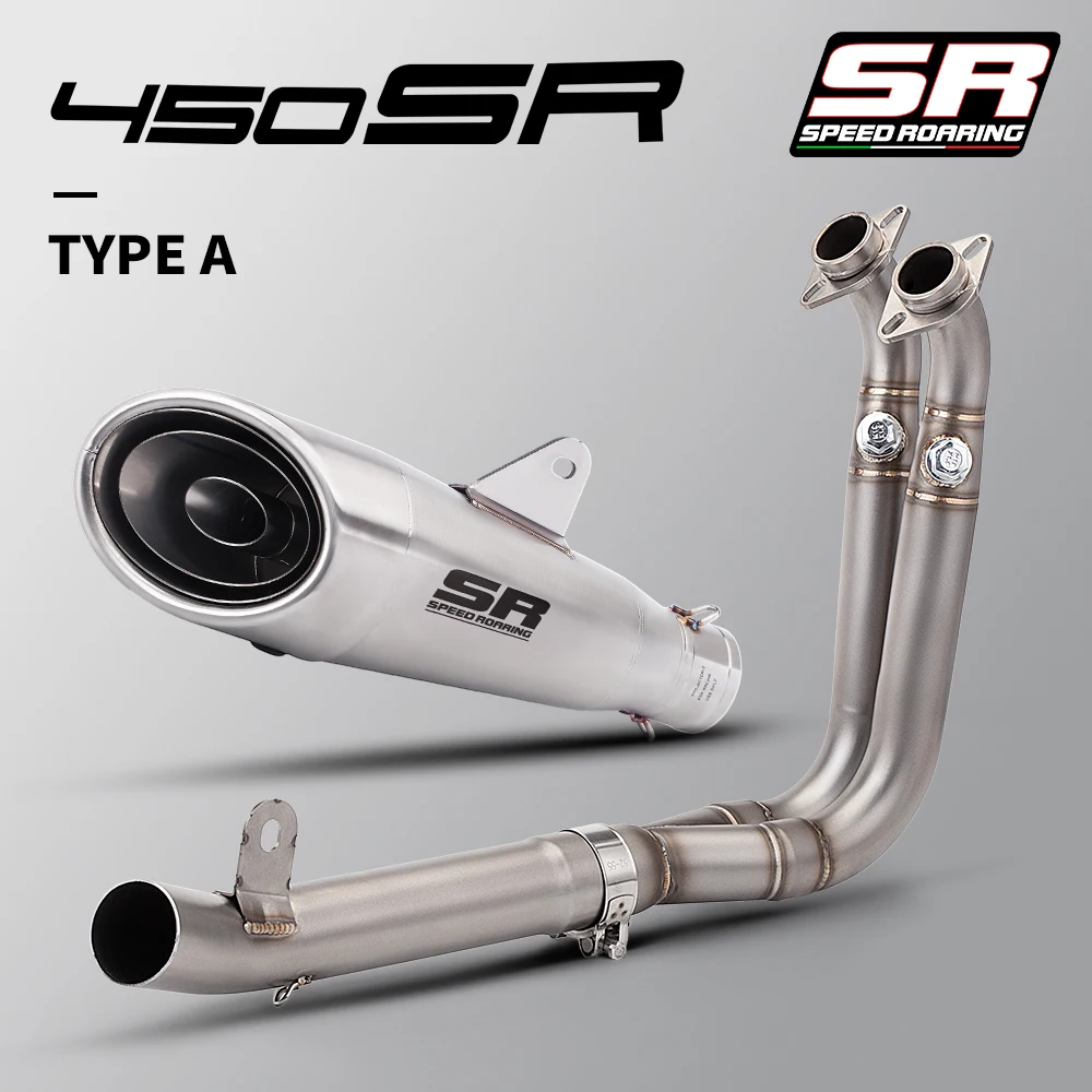Tubo de escape frontal inoxidable para CFMOTO 450