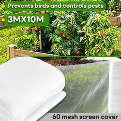 Malla de Protección para Plantas de Jardín, Cubierta para Cuidado de Vegetales, Flores y Frutas, Blanca, 60 Mallas, Protección Contra Insectos y Pájaros