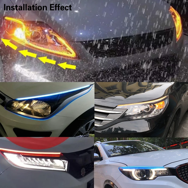 Luz LED DRL instalada en faro de coche