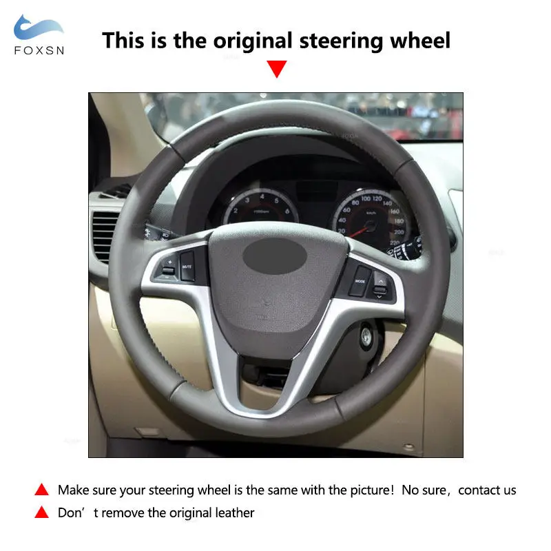 Cubierta de volante trenzada a mano para Hyundai