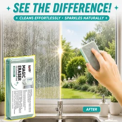 Borrador Mágico KJM para Limpiar Vidrios, Limpiador de Espejos para Puertas de Ducha, Eliminador de Manchas de Agua, Esponja para Limpieza de Baños, Eliminador de Residuos de Jabón