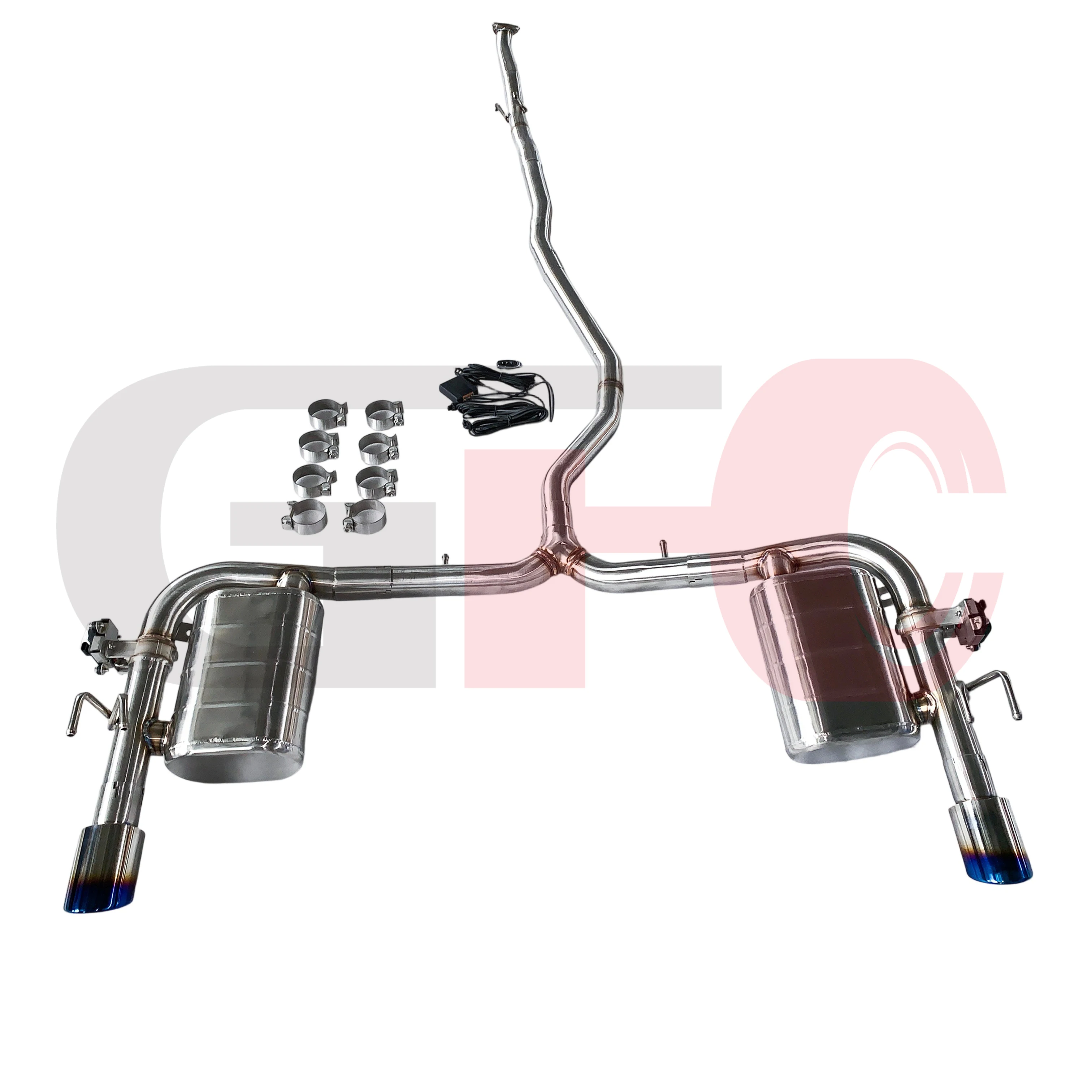 Silenciador GFC catback vista lateral