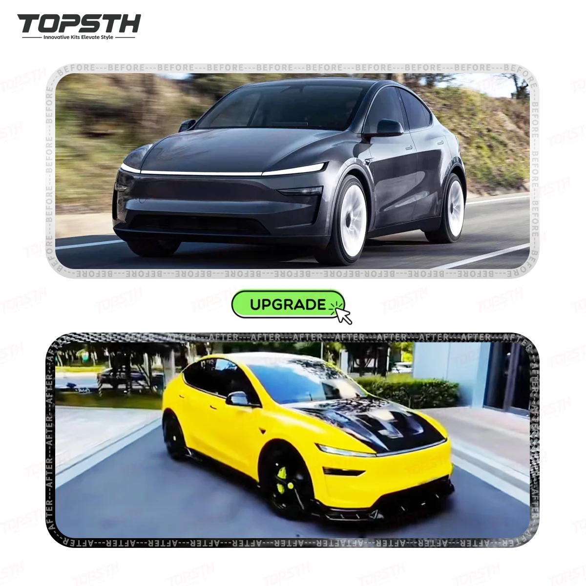 Capó de fibra de carbono Juniper 2025+ instalado en Tesla Model Y frontal