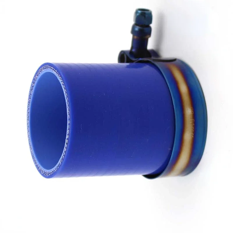 Abrazadera T-Bolt titanio azul vista frontal