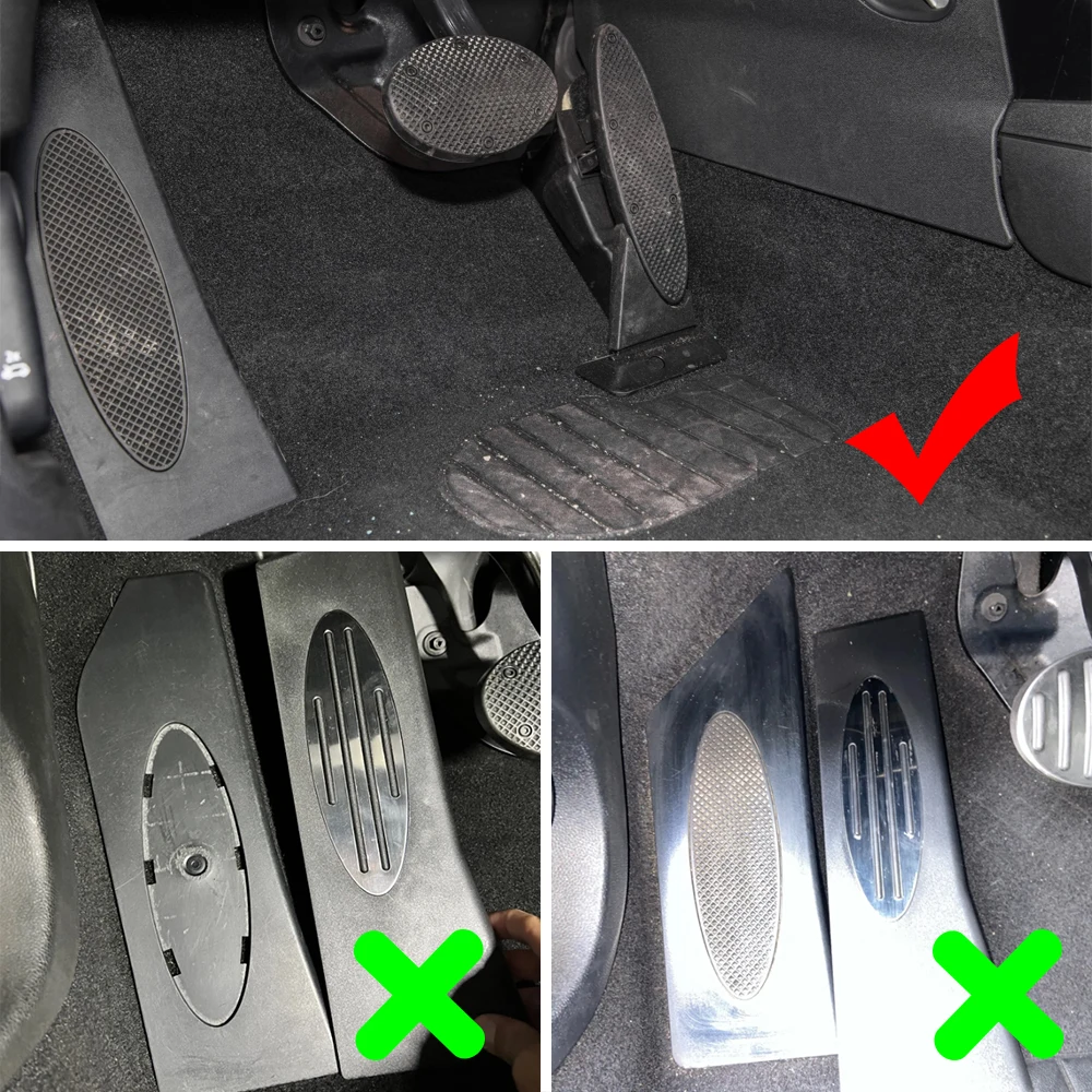 Kit de cubiertas de pedal instalado en Mini Cooper