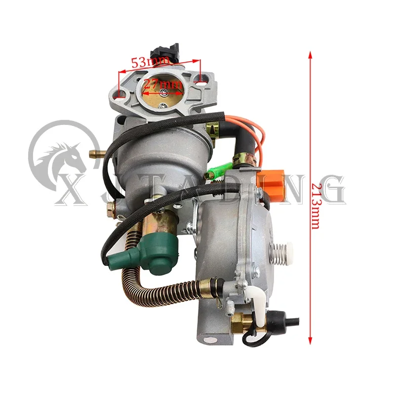 Carburador Dual 188F LPG instalado en motor GX390