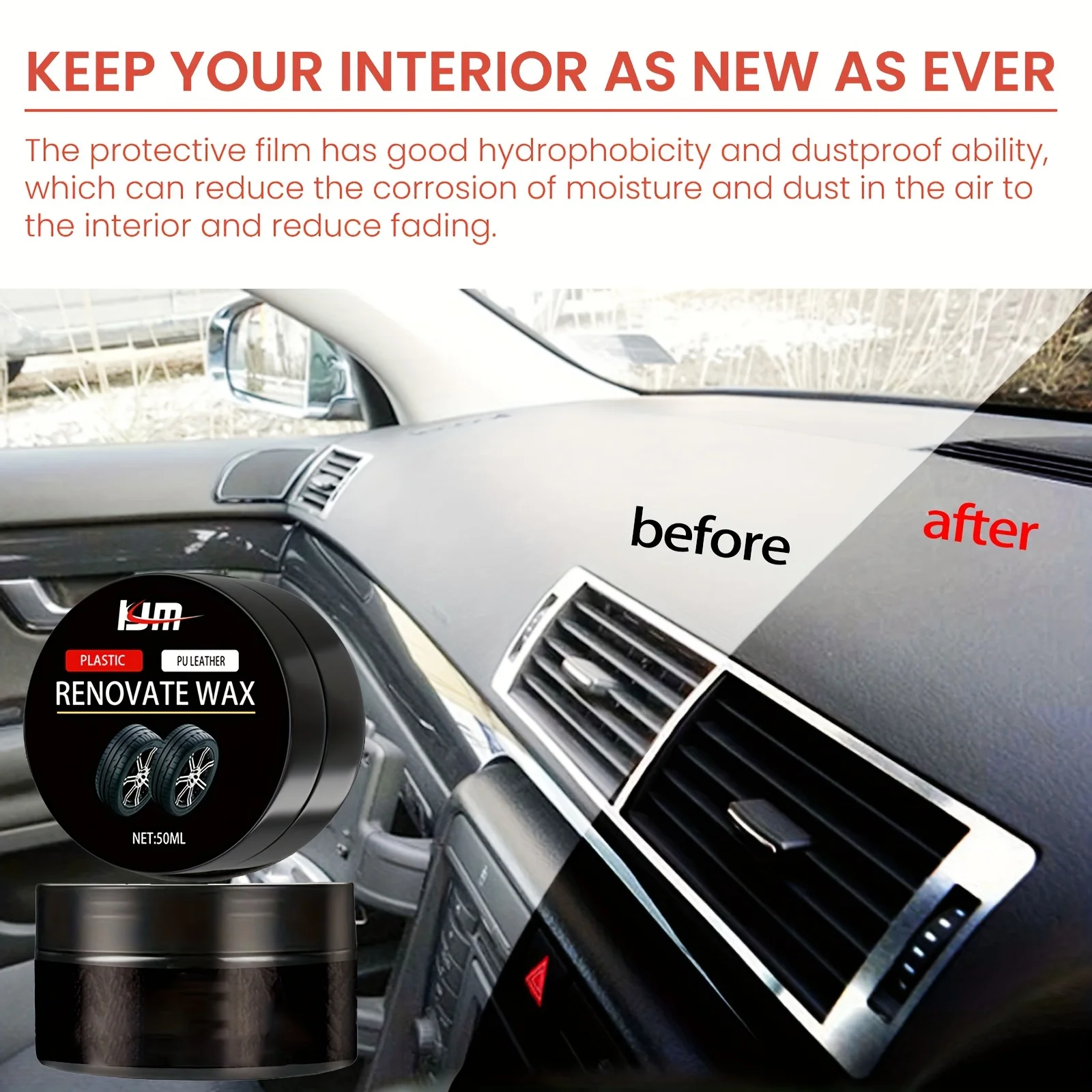 Interior del coche con acabado renovado