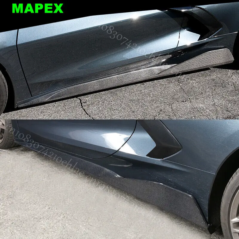 Faldas laterales Corvette C8 estilo fibra de carbono
