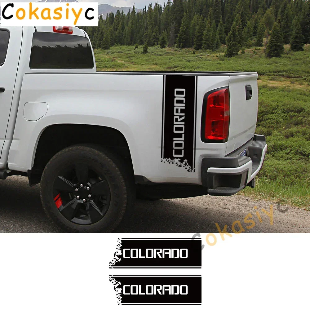 Pegatina lateral de vinilo aplicada en Chevrolet Colorado