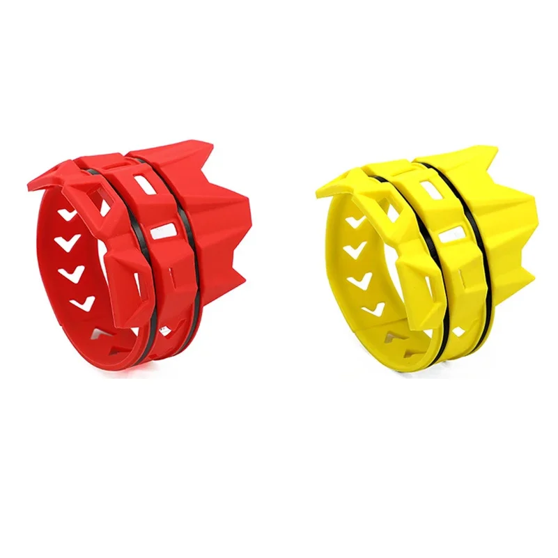 Anillo protector de goma naranja visto de frente