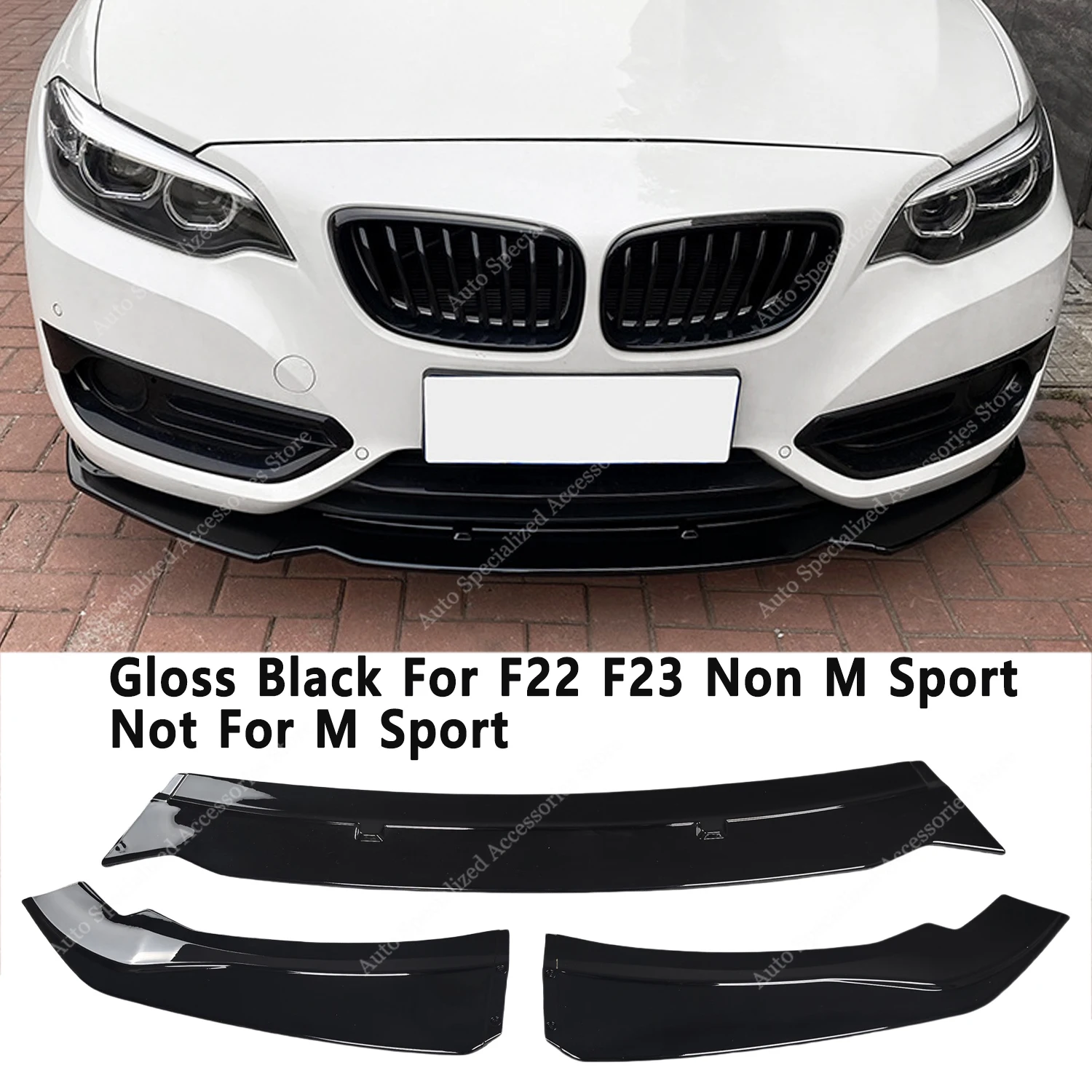 Difusor divisor negro brillante instalado en BMW Serie 2