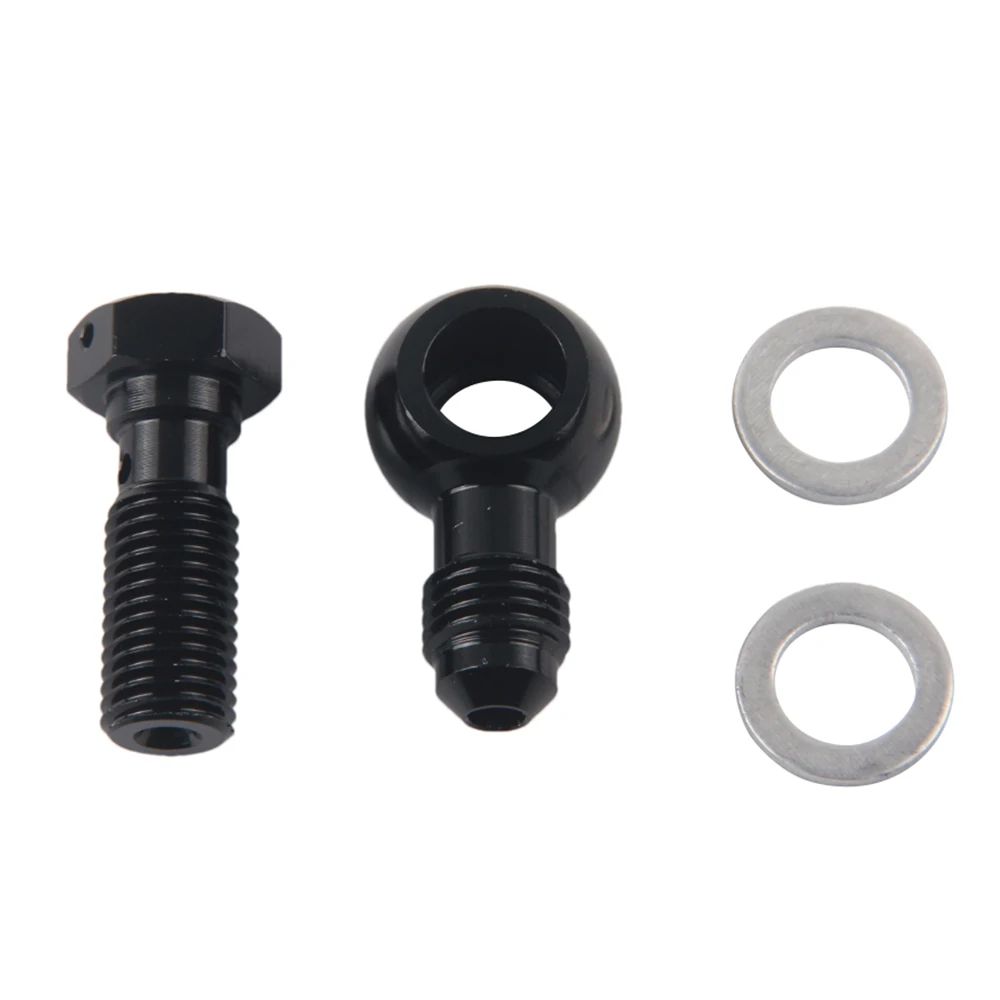 Detalle del conector banjo macho para latiguillos AN