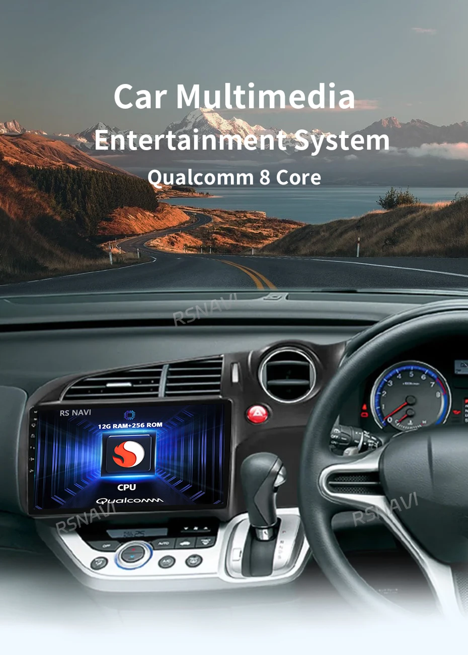 Interior del Honda Stream con la radio Android instalada