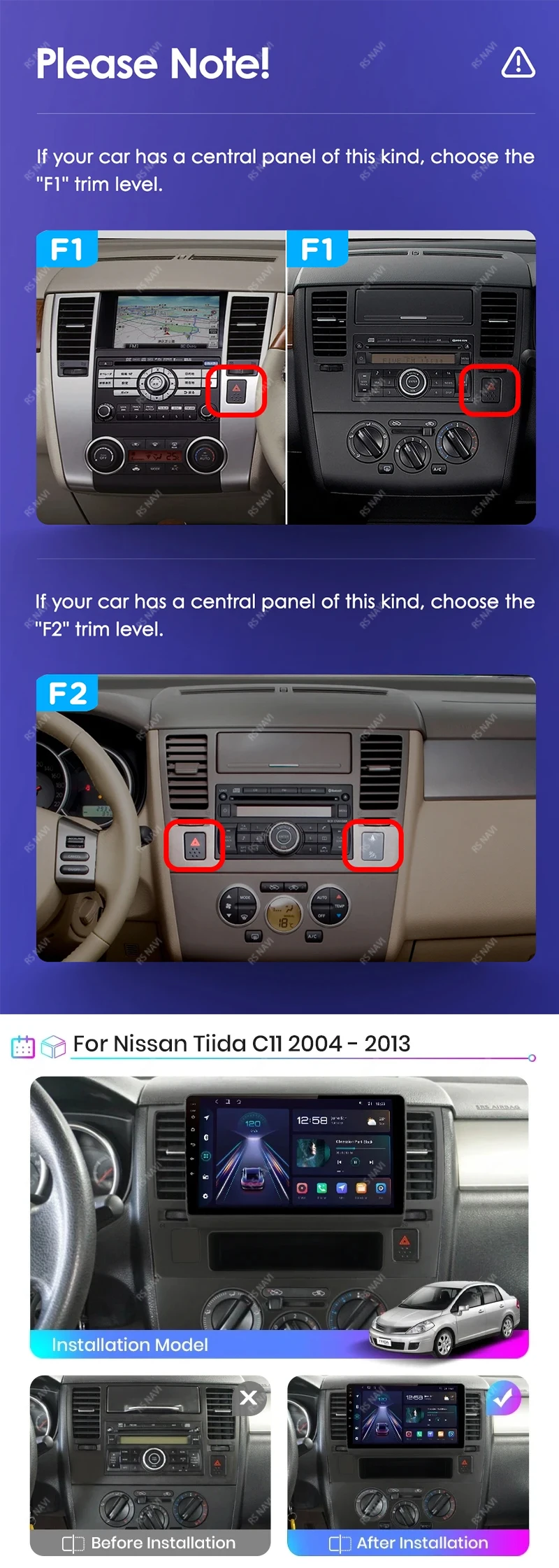 Autoradio Android 15 para Nissan Tiida