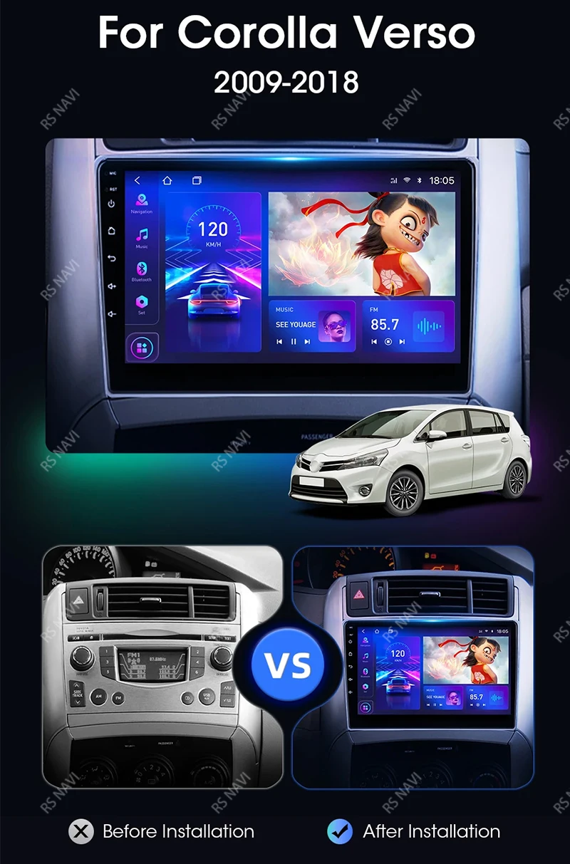 Radio Android RSNAVI para Toyota Verso