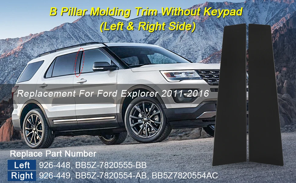 Moldura pilar B Ford Explorer vista frontal
