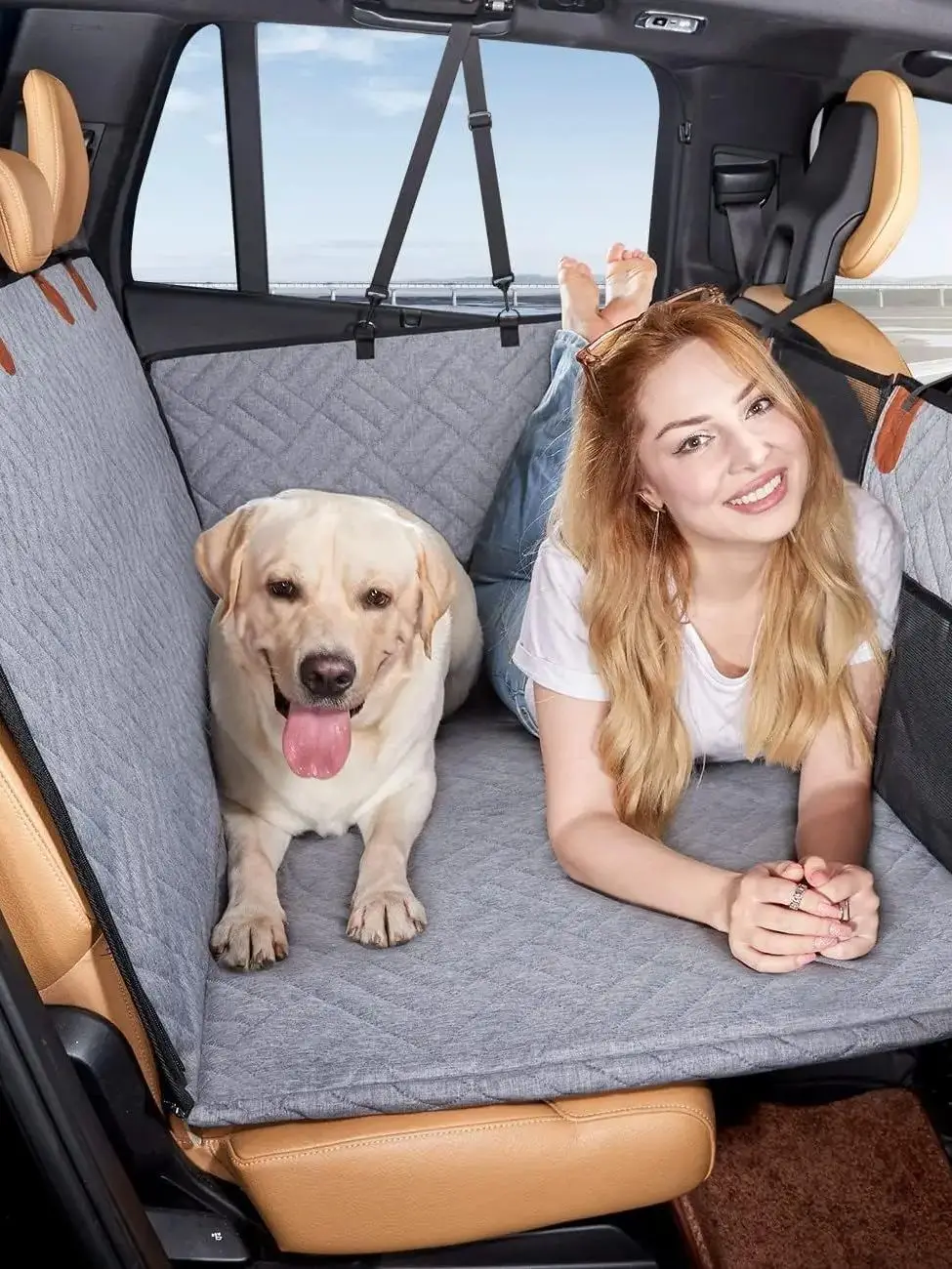 Protector de asiento trasero de coche extensión