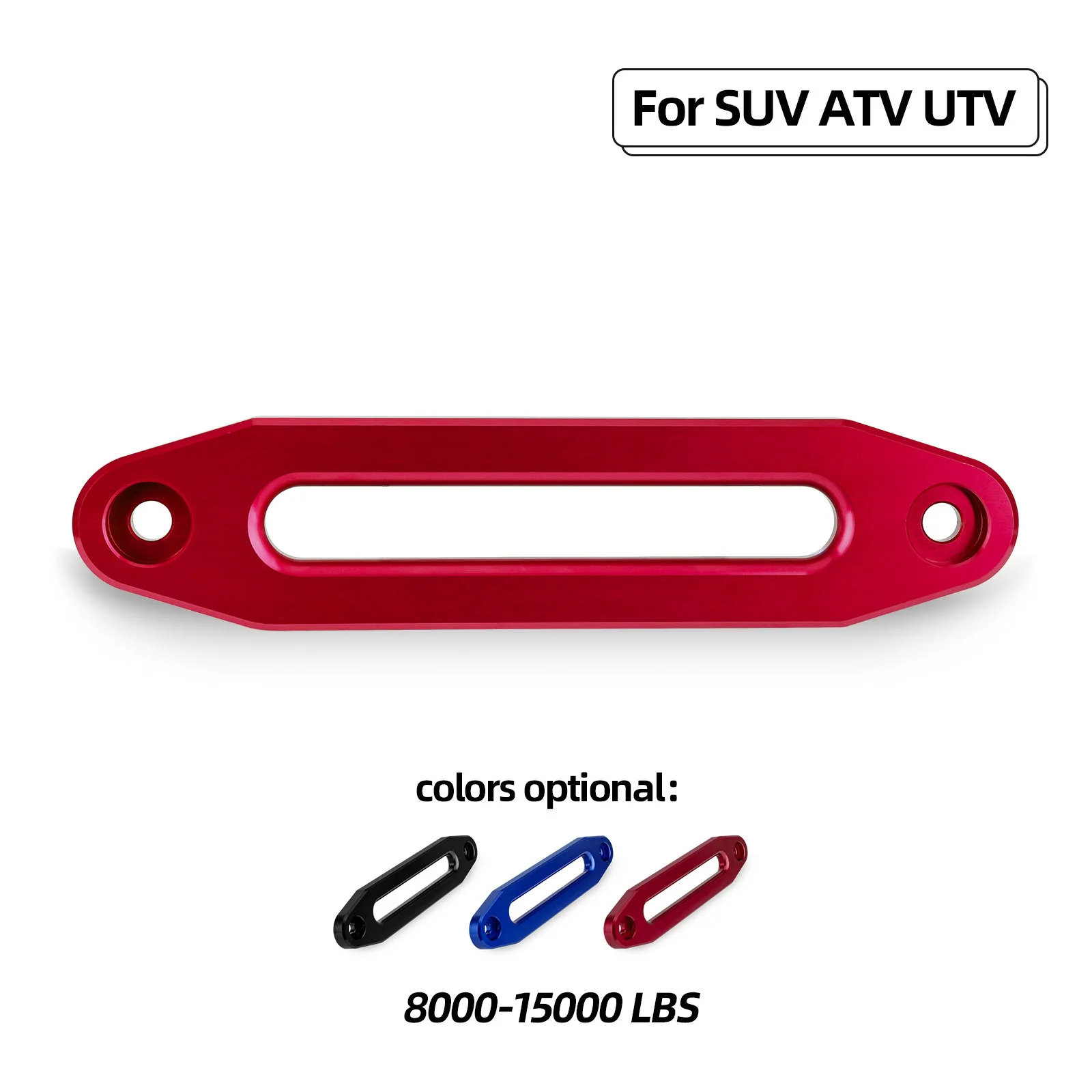 Guía de cabrestante de aluminio vista frontal con agujeros de montaje