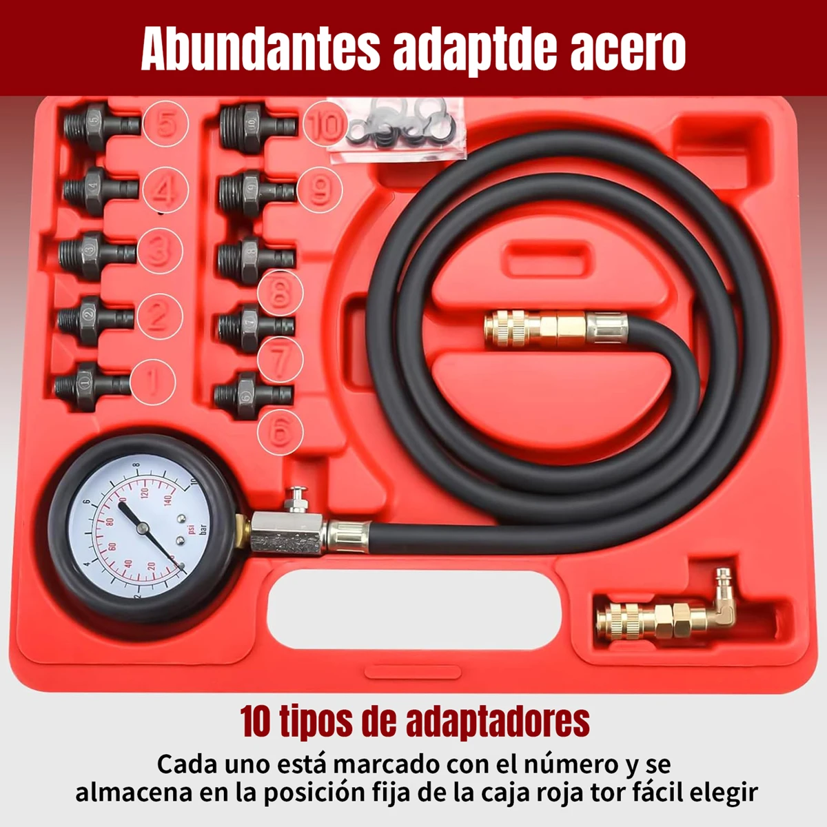 Manómetro de presión con escala dual